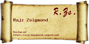 Rajz Zsigmond névjegykártya